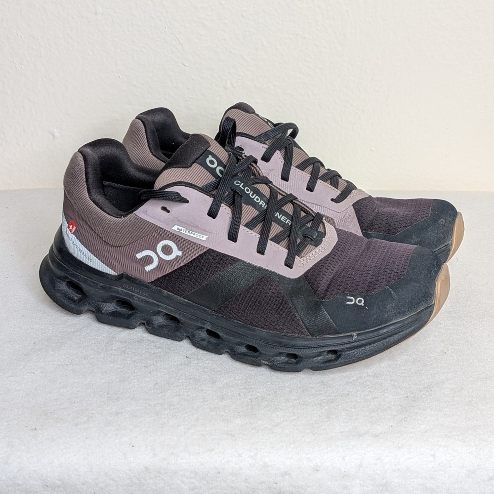 On Running Cloudrunner Waterproof Black Grape Sneakers 52.98636 Womens 6.5